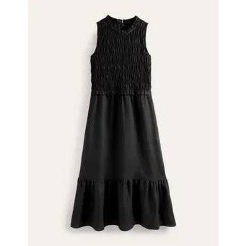 Boden Smocked Linen Midi Dress - Picture 3 of 6